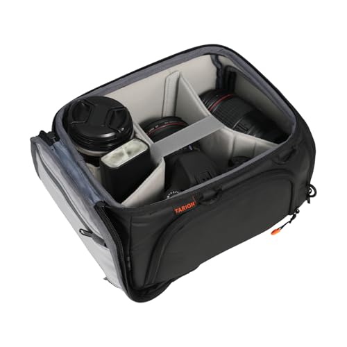 TARION Protective Camera Insert Bag Quick Access DSLR Inner Case Organizer | Fits 1 Camera 5 Lenses, Full Opening Back Design, Framed Top Lid, Padded Insert Cube, 8.9x6.5x11" ShellCore S - style: S (1 Camera 5 Lenses)