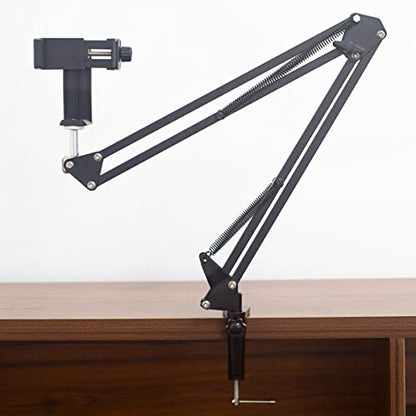 Desk lamp Clamp: 2PACK 1/2 Enlarge Hole Replacement C Clamp for Desk Light,Magnifying Glass with Light,Table Mic Stand,Mic Arm Desk Mount,Swing Arm Phone Holder,for Home Office Work Task (BLACK) - color: Black
