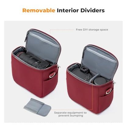 K&F CONCEPT Camera Sling Bag Small Crossbody Camera Case DSLR/SLR/Cute Compact Shoulder Photography Bags for Photographers - color: 10-Red