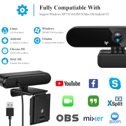 High-Definition USB Computer Camera, 1080P/2K/4K, Built-in Microphone for Online Teaching, Live Streaming, and Video Calls - color: 4k