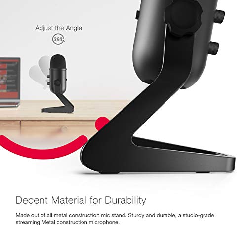 FIFINE USB Podcast Microphone for Recording Streaming, Condenser Computer Gaming Mic for PC Mac, Headphone Output&Volume Control, Mic Gain Control, Mute Button for Vocal, YouTube (K678)