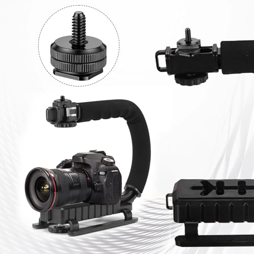 Camera Hot Shoe Mount to 1/4"-20 Tripod Screw Adapter Compatible with Versatile Flash Hot Shoe Mounts for DSLR Camera Rigs, Tripods, Mounting Accessories (4 Pcs)