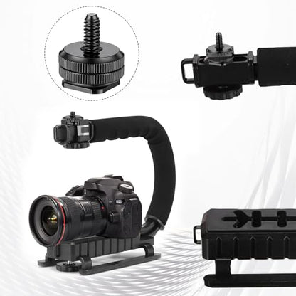 Camera Hot Shoe Mount to 1/4"-20 Tripod Screw Adapter Compatible with Versatile Flash Hot Shoe Mounts for DSLR Camera Rigs, Tripods, Mounting Accessories (4 Pcs)