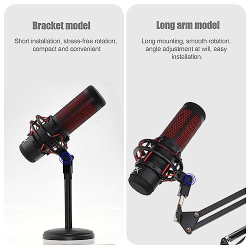 Microphone Mount Adapter for Hyperx Quadcast with 3/8" or 1/4" Screw Adapter, Works with HyperX QuadCast Microphone Stand & Boom Arm Durable Replacement Accessory for Mic (Black)