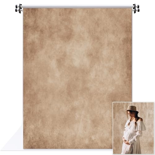 8X10FT Abstract Brown Portrait Photography Backdrops with Pocket on Top for Professional Photo Studio Booth Props - color: Brown, size: 8’x10‘