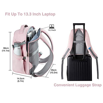 BAGSMART Camera Bag, Camera Backpack, DSLR SLR Camera Case Fits 13.3 Inch Laptop, Waterproof Photography Backpacks with Rain Cover Tripod Holder for Women Men, Pink - color: Pink, size: Small
