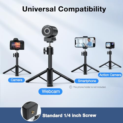 EMEET SmartCam S800-4K Webcam with Tripod for Streaming, Sony 1/2'' Sensor, Supports HDR, PDAF&TOF Dual-autofocus, 1080P@60FPS, Adjustable Heights with 360° Swivel Head, Perfect for Live Streaming - style: S800 1/2" Sensor with Tripod