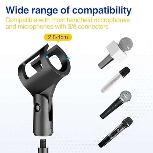 Mic Stand, Microphone Stand Floor with Phone/Tablet Holder, Height Adjustable Boom Mic Stand Tripod With Carrying Bag for Singing Karaoke Stage