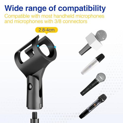 Mic Stand, Microphone Stand Floor with Phone/Tablet Holder, Height Adjustable Boom Mic Stand Tripod With Carrying Bag for Singing Karaoke Stage