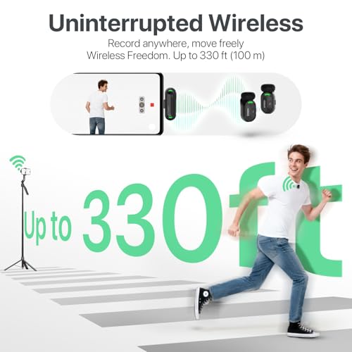 SYNCO Mini Wireless Microphone with AI Noise Cancellation for iPhone/Android, Plug-and-Play Magnetic Lavalier Mic with Lightning Receiver, 328 ft Range, 12H Battery for Video Recording & Vlogging