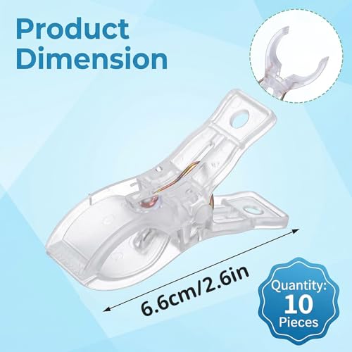 10 Pack 2.6-Inch Clips for Balloon Arch Backdrop, Heavy Duty Clear Background Clips, Balloon Arch Clamps for Wedding Photography Studio, balloon clamps, Transparent Spring Clips