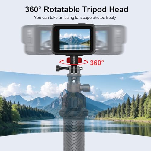 Tripod Mount Adapter Conversion Kit for Insta360 X4 X3/DJI Osmo Pocket 3/Gopro Hero,2pcs 1/4" Camera Mount Adapter for Tripod,Selfie Stick,Stabilizer & Action Gear