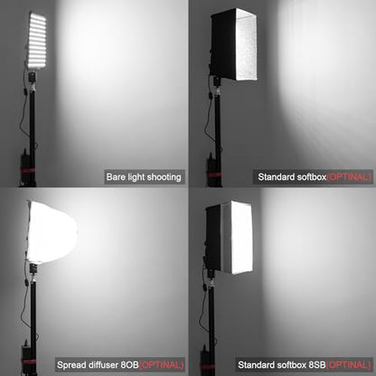Fomito Foldable Flexible LED Video Light Panel, Dimmable On-Camera Soft Lighting,2500K-6500K CRI95, Splash-Proof for Studio Photography, Video Recording, Live Streaming, RX-8TDs Kit - size: 2500K-6500K