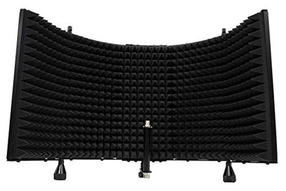 Rockville Recording Studio Bundle: ROCKSHIELD 3 Large Mic Isolation Shield, Sound Dampening Foam, RVES05 Heavy Duty Tripod Speaker Stand, 2-items