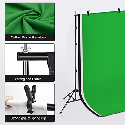 Yesker Photography Lighting Kit 8.5x10ft backdrop Support Equipment System Umbrella 5500k Light Bulb Softbox Continuous Lighting for Photo Shoot Studio Portrait Product and Video Recording Photography - size: 8.5x10ft Photography Lighting Kit