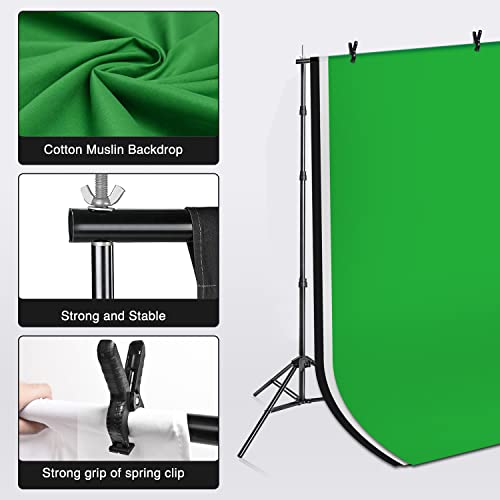 Yesker Photography Lighting Kit 8.5x10ft backdrop Support Equipment System Umbrella 5500k Light Bulb Softbox Continuous Lighting for Photo Shoot Studio Portrait Product and Video Recording Photography - size: 8.5x10ft Photography Lighting Kit
