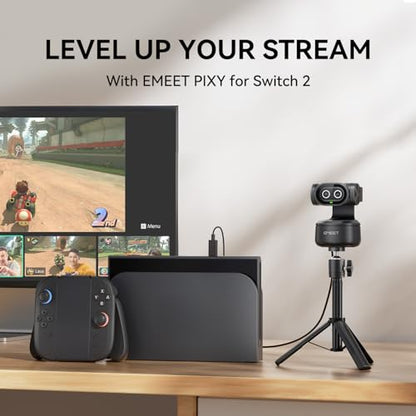 EMEET PIXY Dual-Camera AI-Powered PTZ Camera 4K, AI Tracking, PDAF&AI Autofocus 0.2s, 1/2.55'' Sony Sensor, 3 Mics, Presets, Gesture Control, 4K Webcam for Streaming and OBS/Twitch/Switch 2 Compatible - style: PIXY Dual-Camera AI PTZ 4K