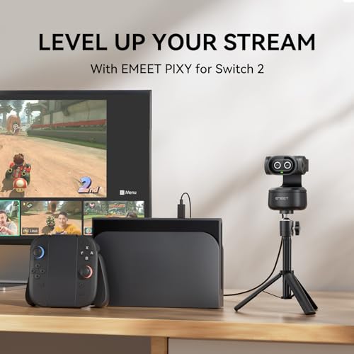 EMEET PIXY Dual-Camera AI-Powered PTZ Camera 4K, AI Tracking, PDAF&AI Autofocus 0.2s, 1/2.55'' Sony Sensor, 3 Mics, Presets, Gesture Control, 4K Webcam for Streaming and OBS/Twitch/Switch 2 Compatible - style: PIXY Dual-Camera AI PTZ 4K