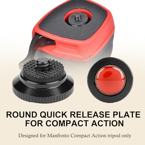 Acouto Quick Release Plate Mini Aluminium Alloy Camera Round Quick Release Plate Head 1/4 inch Screw for Compact Action Tripod Mounts Clamps Red Replacement - size: Red