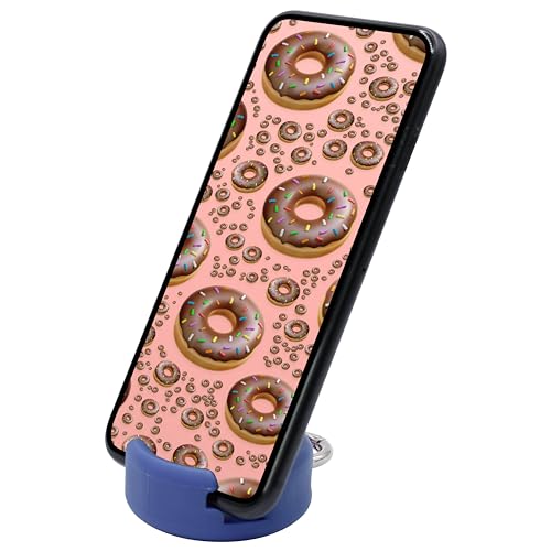 GoDonut Mini – Portable Keychain Cell Phone Stand & Holder – Desk Accessory Perfect for Travel, Office & Nightstand – Compatible with iPad mini and Smartphones - Blue - color: Blue