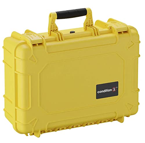 Condition 1 18" Medium Waterproof Hard Case with Foam, Model 801, Portable Protective Storage, Box for Travel, Tactical Gear, Made in USA, 18.36"x13.70"x 7.03" Yellow - color: Yellow