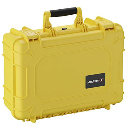 Condition 1 18" Medium Waterproof Hard Case with Foam, Model 801, Portable Protective Storage, Box for Travel, Tactical Gear, Made in USA, 18.36"x13.70"x 7.03" Yellow - color: Yellow