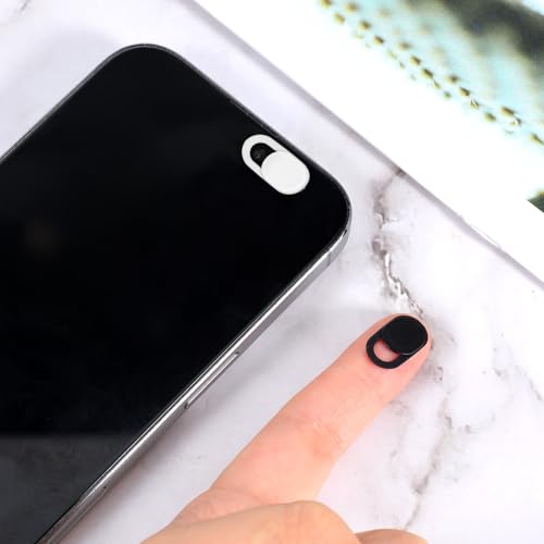 50 Pcs Webcam Cover, Black Practical Laptop Camera Cover Small Portable Phone Camera Covers for Compute Cell Phone PC Accessories to Protect Your Privacy and Security(Black, White) - color: Black, White
