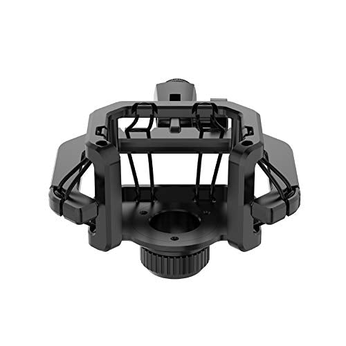 Universal Microphone Shock Mount, Anti Vibration Shock Mount with Filter Screen for Microphones Diameter 21-62mm, Compatible for 3/8 and 5/8 Thread, Reduce Noise Easy Install