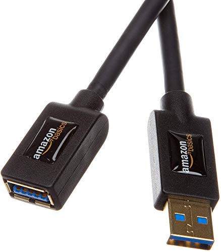 Amazon Basics USB 3.0 Extension Cable, 9.8-Foot High-Speed Data Transfer, Male to Female, 4.8Gbps, Gold-Plated Connectors, Shielded, 3 Meters, Black - size: 9.8 Feet, style: 1-Pack