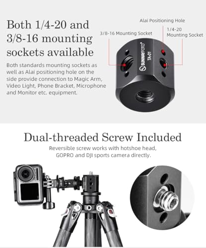 Sunwayfoto TA-01 Tripod Multiple Socket Adapter/Convertor Accessory