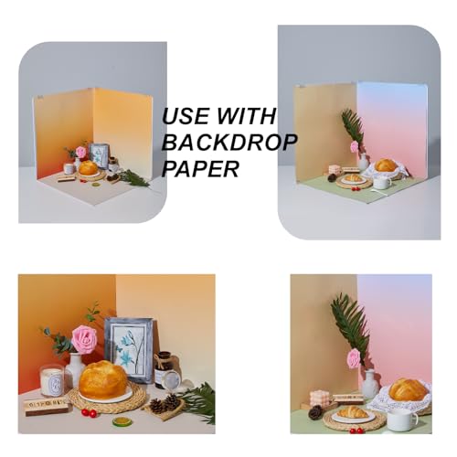 24x24 Inch Backdrop Board Kit, 2PCS Backgound Frame, 1PC Background Board, 6PCS Backdrop Paper, 6PCS Shadow Light Paper for Product, Food, Jewelery, Makeup Photography Shooting - size: 24x24inch