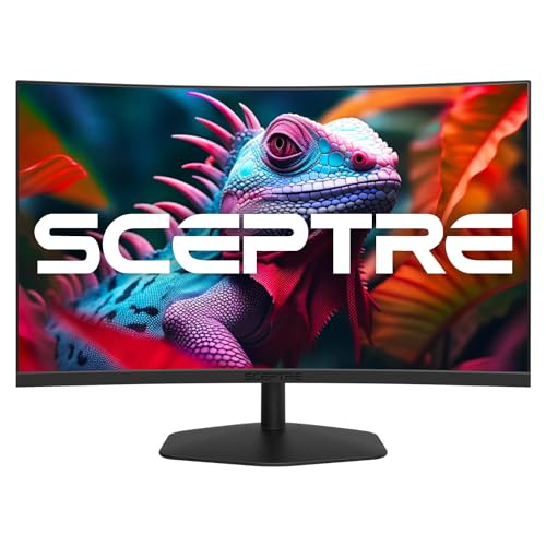 Sceptre Curved 27-inch Prime Gaming Monitor 1500R 100Hz HDMI X2 DisplayPort 1ms 100% sRGB, Build-in Speakers Machine Black 2025 (C275W-FW100T Series) - style: 27" Curved Gaming 100Hz DP HDMI X2