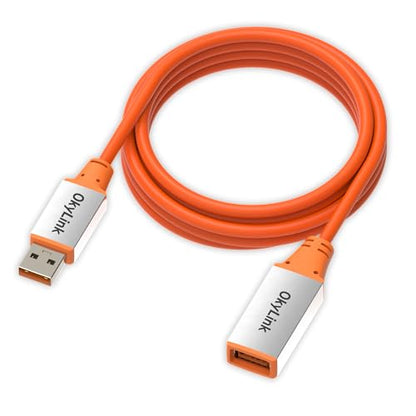 OkyLink Active USB 3.2 Gen 2 Extension Cable 10Gbps 10Gbps, 10ft | 3m, Male to Female, Built-in Signal Amplifier, Aluminum Housing, for Camera, USB Hub - color: USB3.2(10Gbps), size: 10ft (3m)