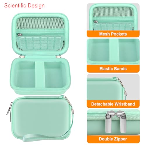 Elonbo Camera Carrying Case for KODAK PIXPRO FZ55 / FZ53 / FZ45 / FZ43 16MP Digital Camera, Vlogging Camera Storage Holder Travel Bag, Mesh Bag Fits Batteries, Cable, Memory Card, Green - color: Green