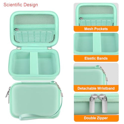 Elonbo Camera Carrying Case for KODAK PIXPRO FZ55 / FZ53 / FZ45 / FZ43 16MP Digital Camera, Vlogging Camera Storage Holder Travel Bag, Mesh Bag Fits Batteries, Cable, Memory Card, Green - color: Green