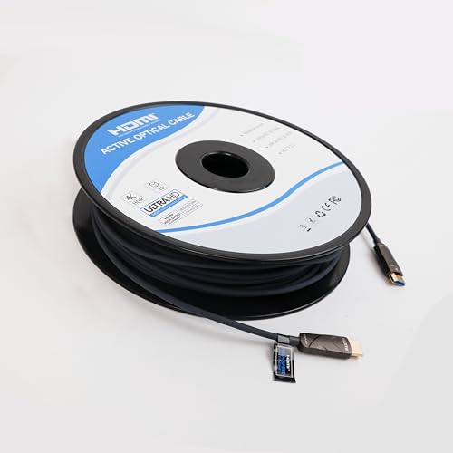 4K HDMI Cable 250 ft，Fiber Optic HDMI Cord (HDMI2.0b, 18Gbps, 4K 60Hz 4:4:4 RGB, 1080p), Ultra High Speed Uni-Directional Active Slim Cord, Compatible with PC Laptop PS3 PS4 Projector HDTV - color: Grey, size: 250 feet 4K