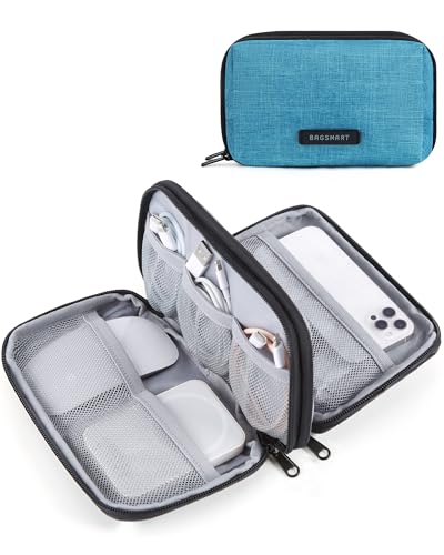 BAGSMART Electronics Organizer Travel Case, Cable Charger Cord Tech Organizer Pouch for Phone Charger Accessories, Dark Green - color: 03-Dark Green