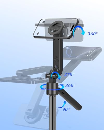 PlusAcc Auto Face Tracking Tripod for iPhone - Extendable Selfie Stick Mount for MagSafe, 360°Rotation Travel Stand with Rechargeable Remote, Compatible with iPhone, Camera, Video Recording - size: 72" Face Tracking