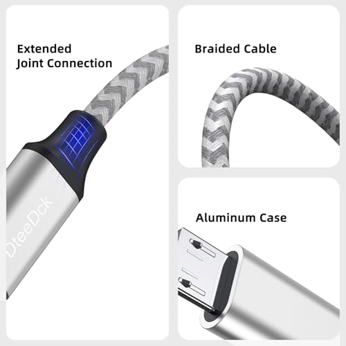 USB C to Micro USB Cable 15 ft for Charging & Data Transmission, Braided Cord - size: 15 Feet