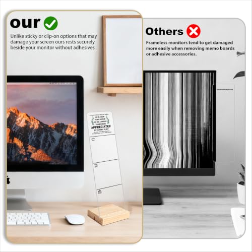 Monitor Memo Board with Removable Wooden Base Acrylic Portable Sticky Note Holder, Inspirational Quotes Appreciated Acrylic Message Board Sign, Office Desk Desk Set Sticky Notes 100 Sheets - color: Inspirational