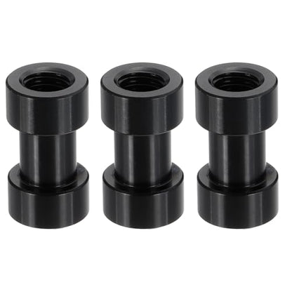 PATIKIL Camera Spigot Screws Converter 1/4" to 3/8" Female to Female, 3 Pack Tripod Screws Adapter Spigot Stud for Light Stand Hot Shoe Cold Shoe Adapter Ball Head Flash, Black