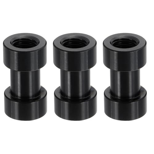 PATIKIL Camera Spigot Screws Converter 1/4" to 3/8" Female to Female, 3 Pack Tripod Screws Adapter Spigot Stud for Light Stand Hot Shoe Cold Shoe Adapter Ball Head Flash, Black