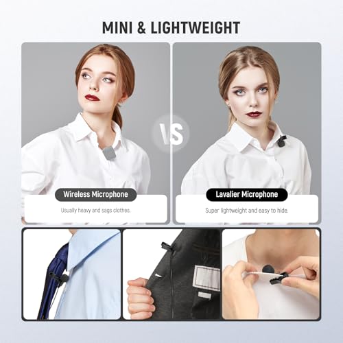 NEEWER Mini Lavalier Microphone (2 Pack), 6.6ft/2m Clip On Wired Condenser Lapel Mic with 3.5mm TRS Plug, Compatible with DJI Mic 2, Rode Wireless Go II, NEEWER CM28 CM31 Camera, LM5 - style: LM5