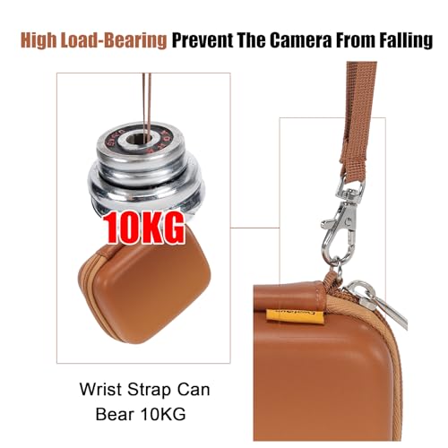 Cwatcun Carrying & Protective Case for Digital Camera, Small Camera Pouch for AbergBest 2.7" LCD Kodak Pixpro/Canon PowerShot ELPH 180/190 / DSCW830 Travel Cameras, Water-resistant Case -BROWN - color: Brown