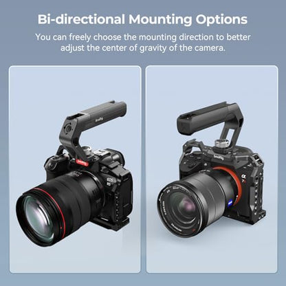 SMALLRIG Lightweight Top Handle with 3/8"-16 Locating Pins for ARRI, Tiny Camera Top Handle Only 113g, High-Strength Engineering Plastic Handle with Two Cold Shoe Mounts - 4757 - style: 3/8"-16 Locating Pins for ARRI