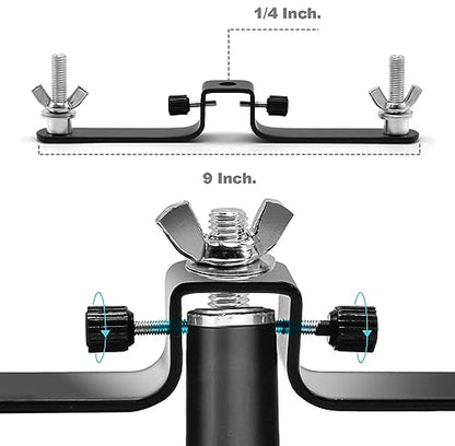 118" / 3m Background Folding Crossbar, Photography Lighting Muslin Backdrop Support Crossbar, 2 x 3m Crossbar, 2 x Mount,6 x Clip - size: 2 x Crossbar / 2 x Mount