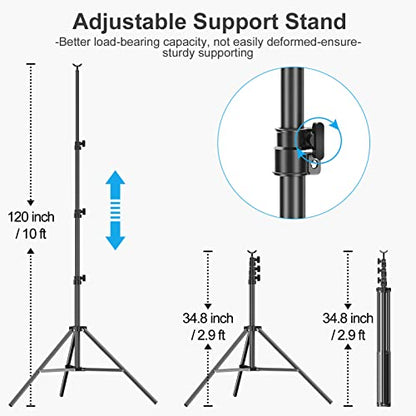 EMART Photo Backdrop Stand kit, 10 x 12 ft Back Drop Adjustable Frame for Photography, Photoshoot Banner Background Support Holder for Parties Dectoration - size: 10x12ft