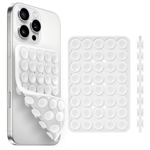 Yojaro Silicone Suction Cup Phone Case Mount Double Sided, Phone Accessories Hands-Free Strong Grip Holder for Selfies and Videos (White Glitter) - color: White Glitter