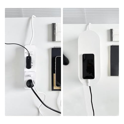 2 Pack White Cable Management Box, Plastic Cord Organizer Box Under Desk, Power Strips Hider for Home Office, Phone Charger, Electronics Wires, Surge Protector Cover Bin (Large) - size: Large(2 Pack)