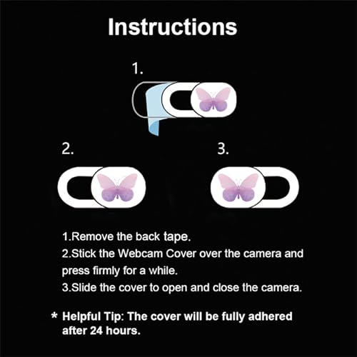 Webcam Cover Slide 6 Packs Ultra-Thin Camera Covers for Computer Laptop Desktop Smartphone to Protect Your Privacy and Security, Butterfly - color: Butterfly 6 Packs